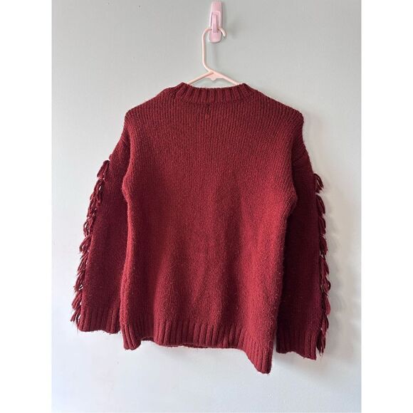 ZARA Kids Chunky Knit Fringe Sweater - Picture 3 of 3